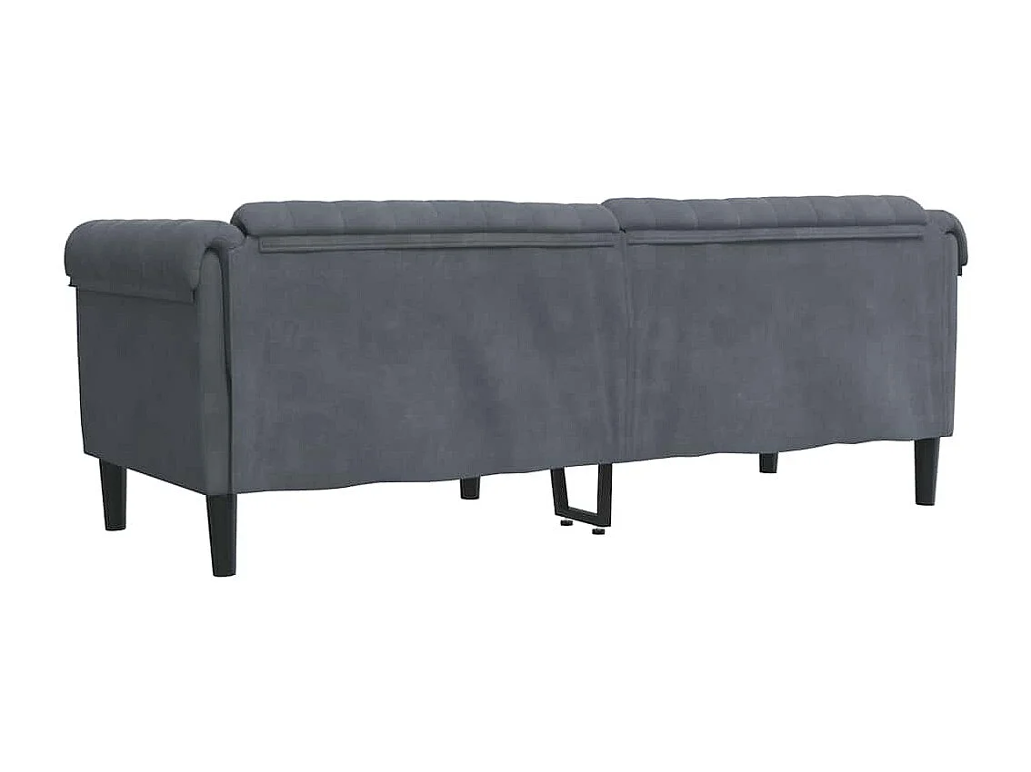 Sofá de 3 plazas de terciopelo gris oscuro
