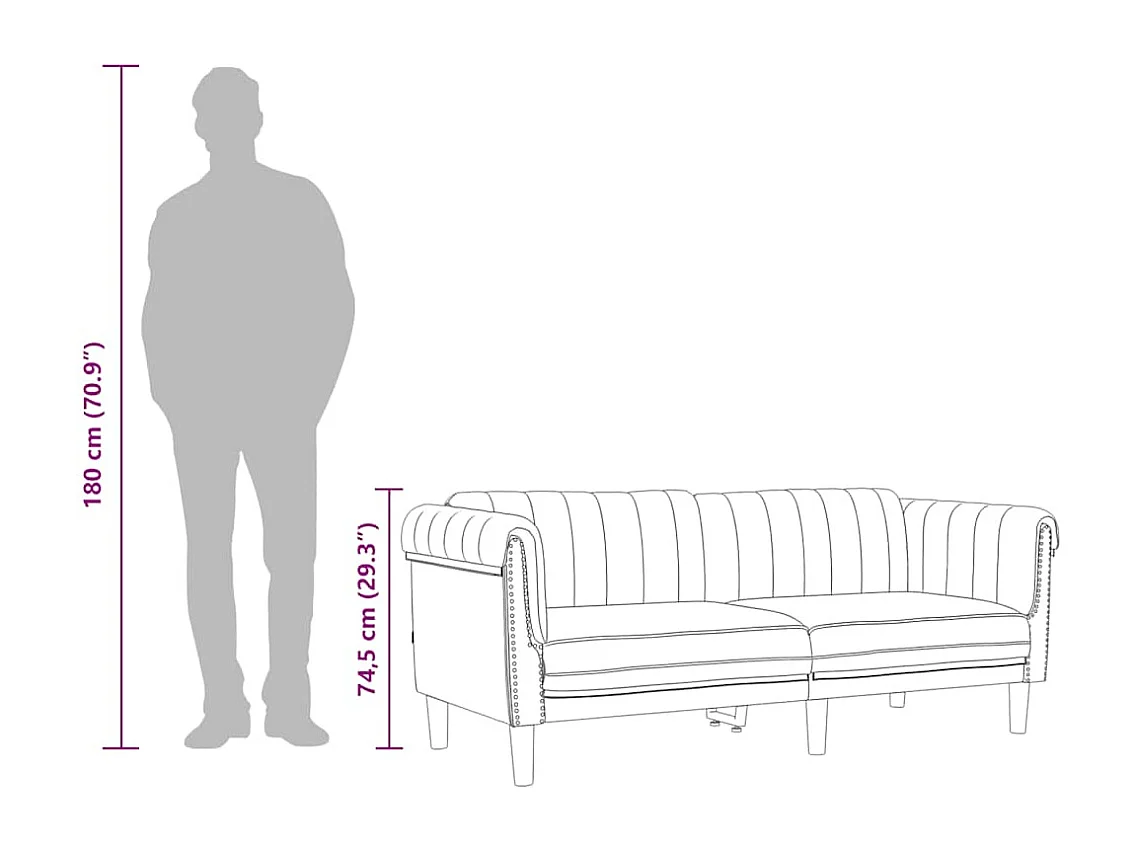 Sofá de 3 plazas de terciopelo gris oscuro