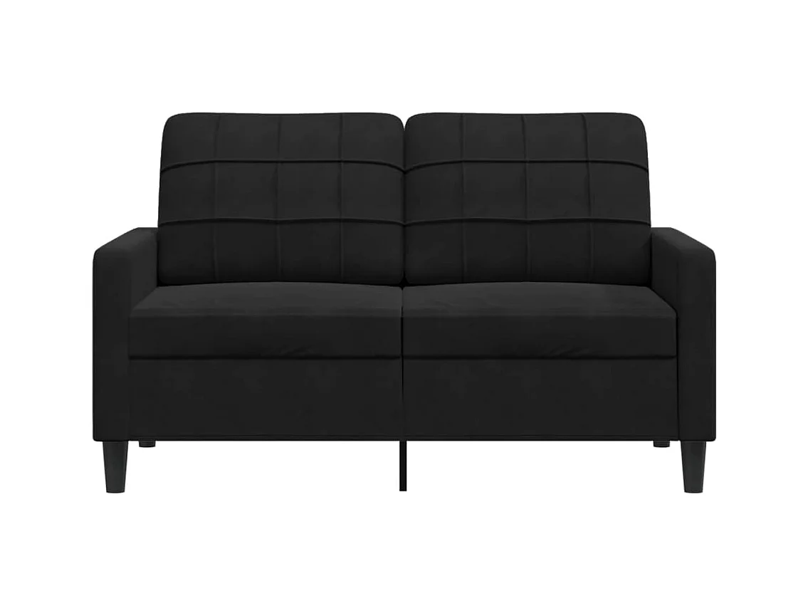 Sofá 2 plazas Terciopelo Negro 120 cm