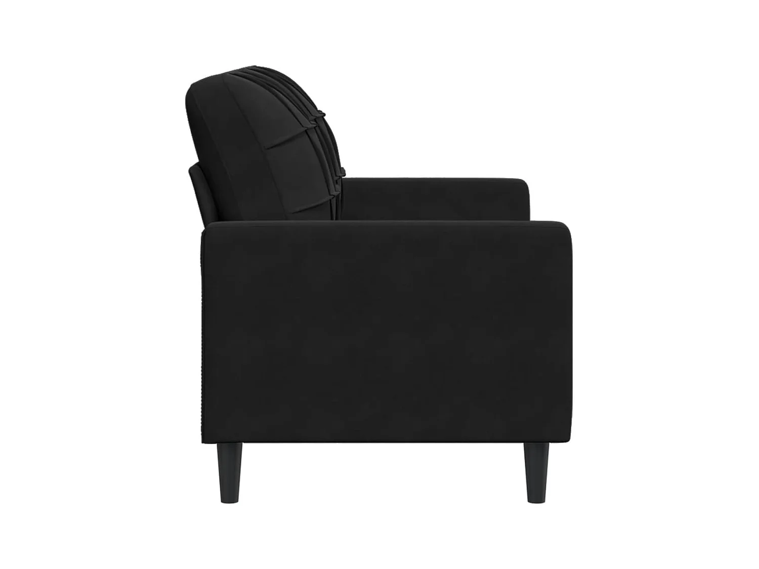 Sofá 2 plazas Terciopelo Negro 120 cm