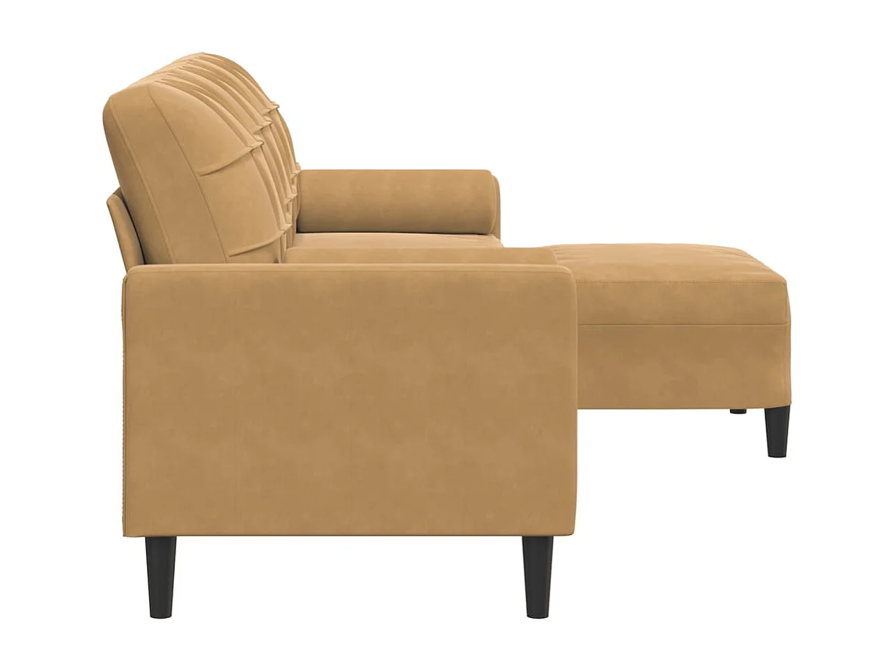 Canapé à 3 places avec repose-pieds Marron 210 cm Velours