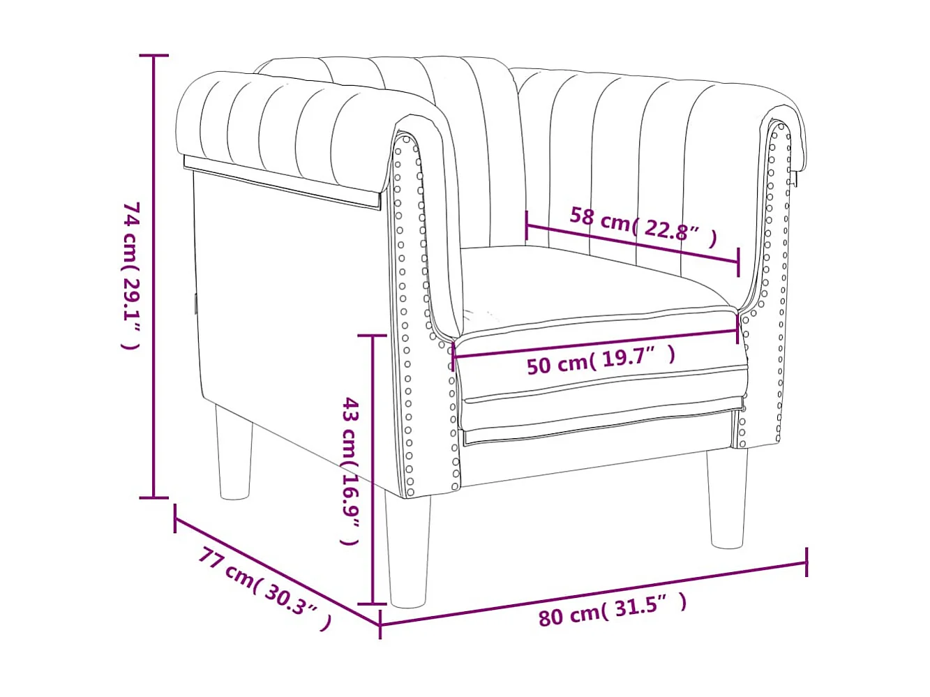 Zwarte fluwelen fauteuil
