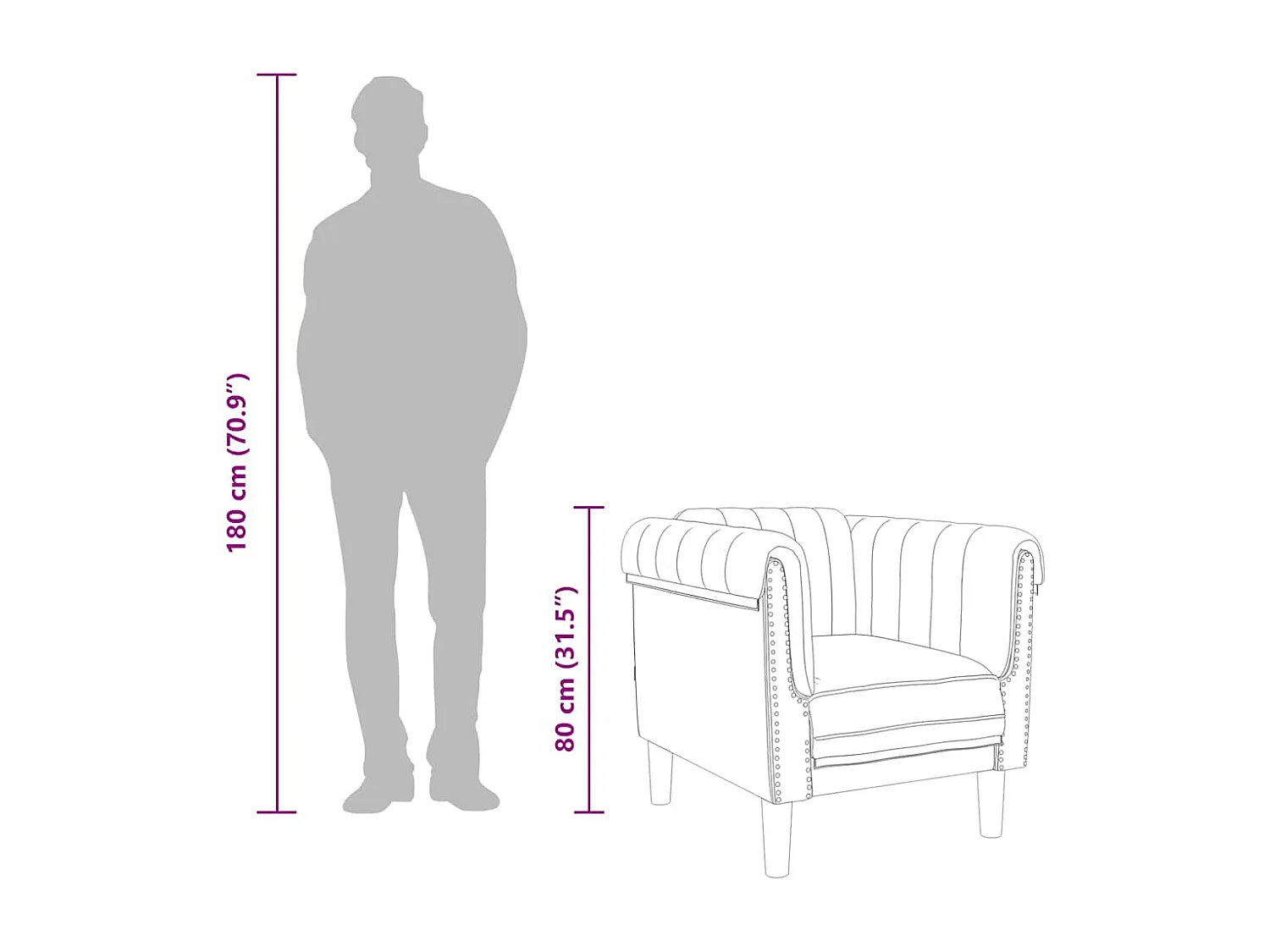 Zwarte fluwelen fauteuil