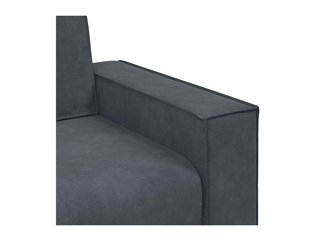 Divano 3 posti Grigio scuro 180 cm Velluto