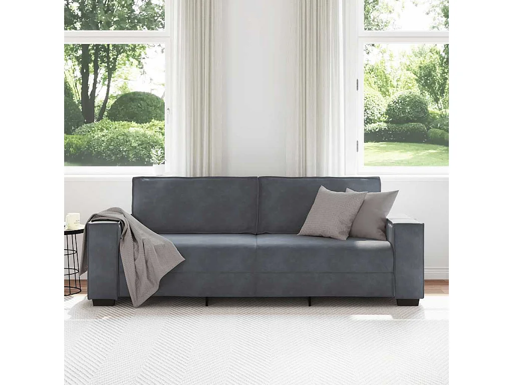 3-zitsbank Donkergrijs 180 cm Fluweel