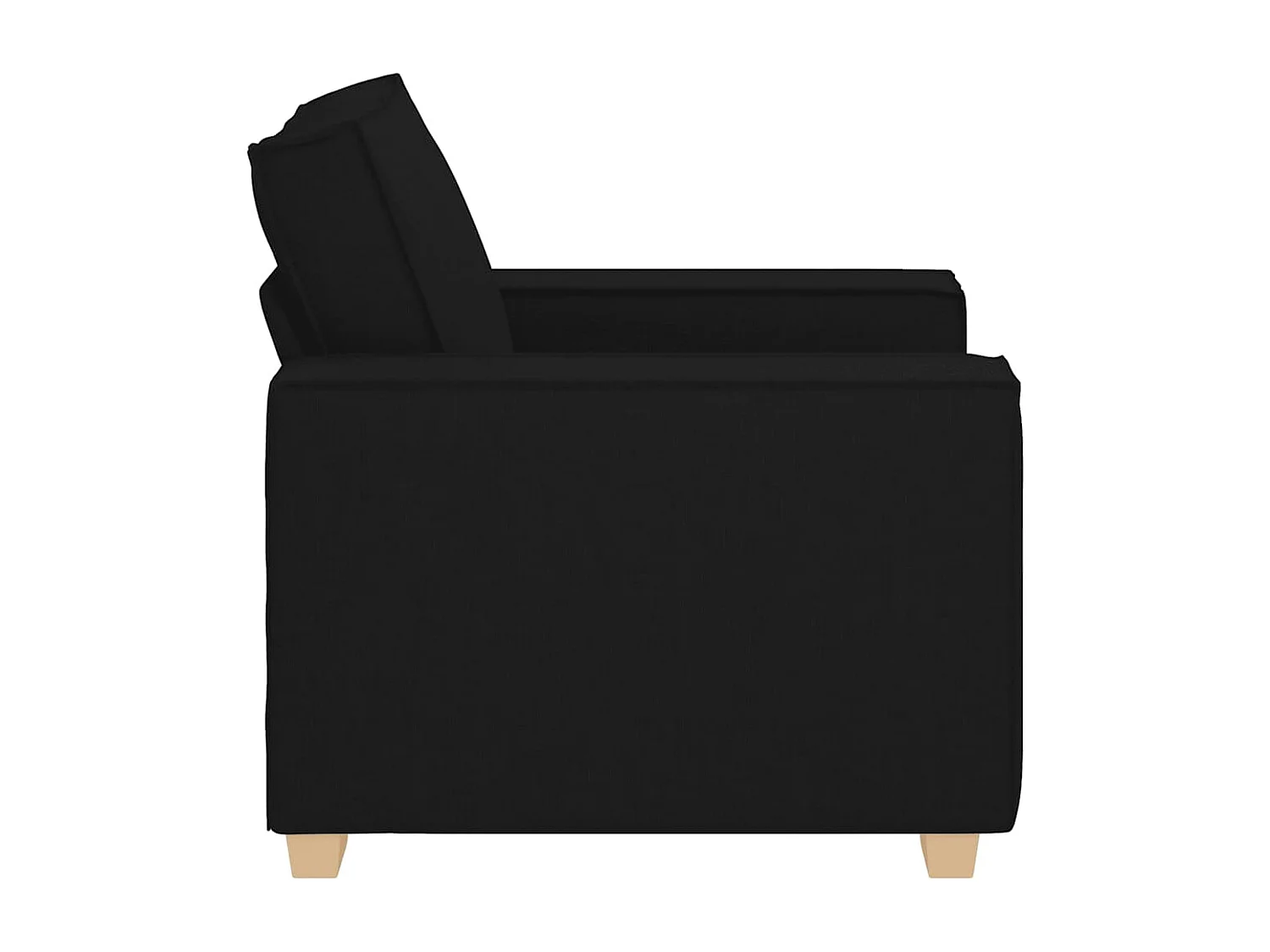 Zwarte stoffen bankfauteuil 60 cm