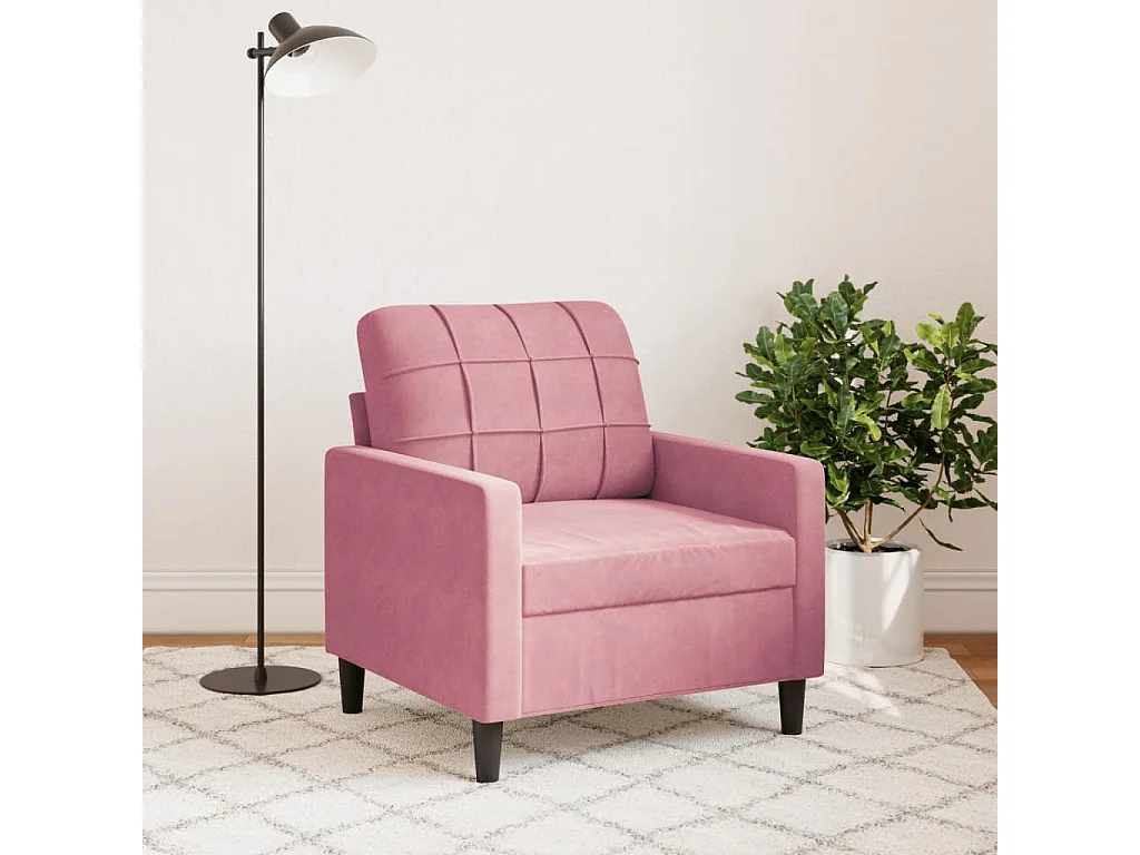 Sillón Rosa 60 cm Terciopelo