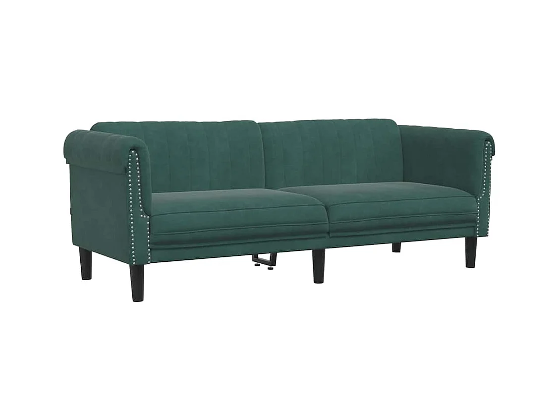 Donkergroene fluwelen 3-zitsbank