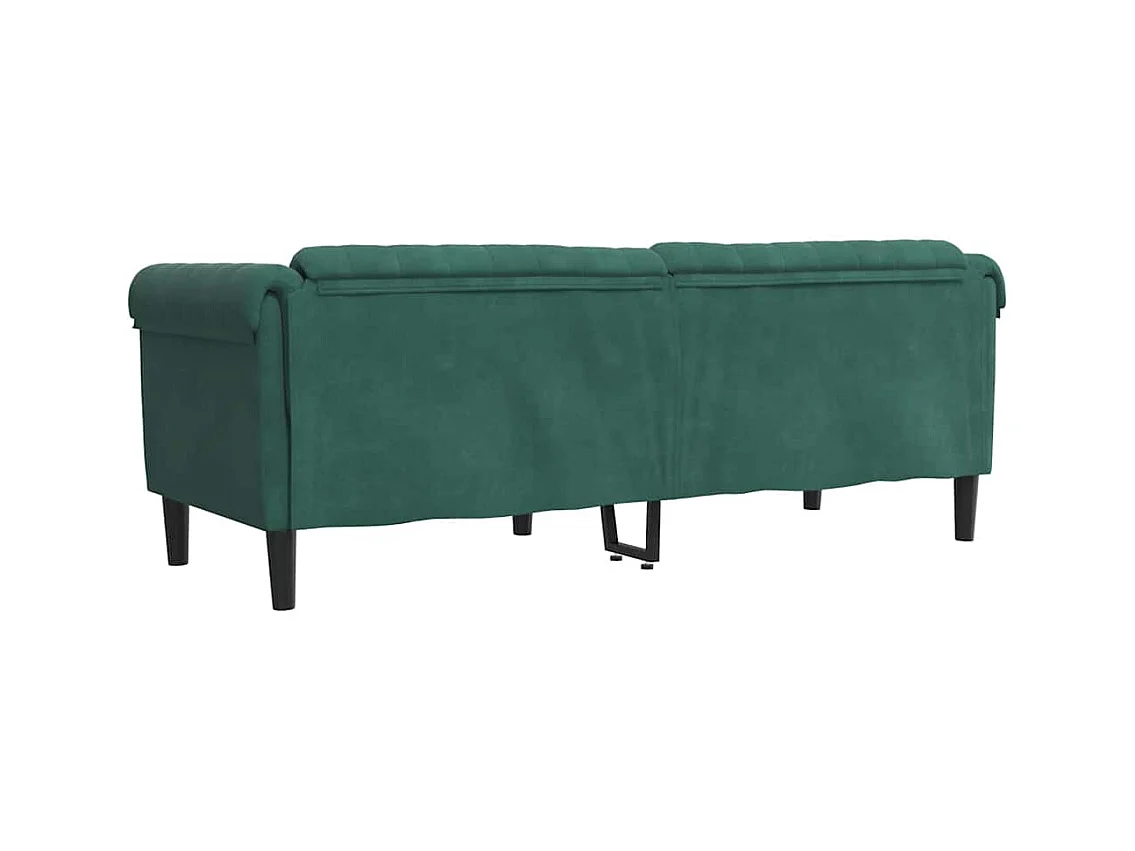Donkergroene fluwelen 3-zitsbank