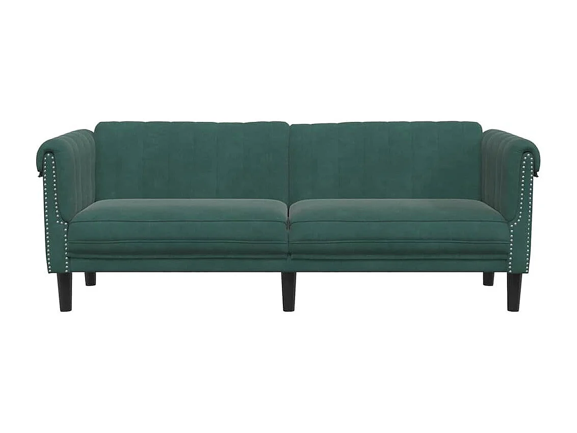 Sofá de 3 plazas de terciopelo verde oscuro