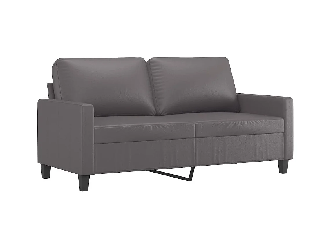 2-Sitzer-Sofa Grau 140 cm Kunstleder