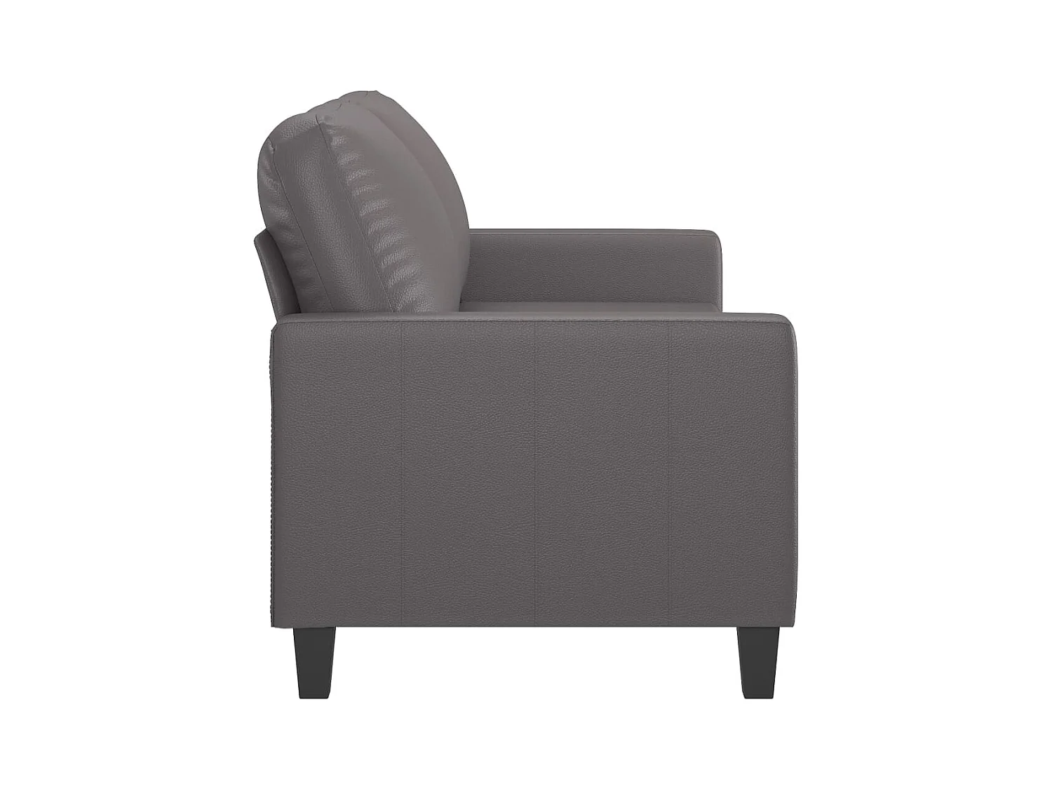 2-Sitzer-Sofa Grau 140 cm Kunstleder