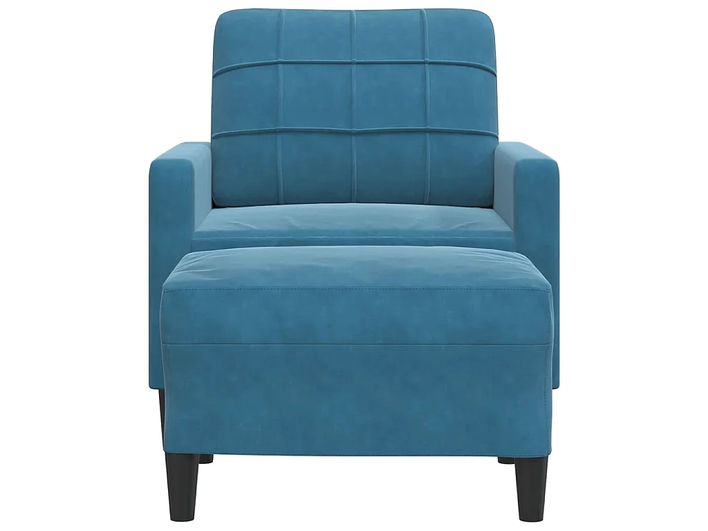 Poltrona con poggiapiedi Blu 60 cm Velluto