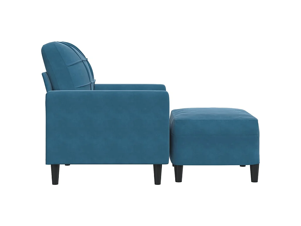 Poltrona con poggiapiedi Blu 60 cm Velluto