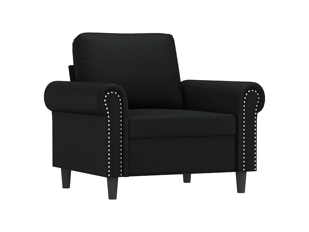 Sessel mit Fußstütze Schwarz 60 cm Kunstleder