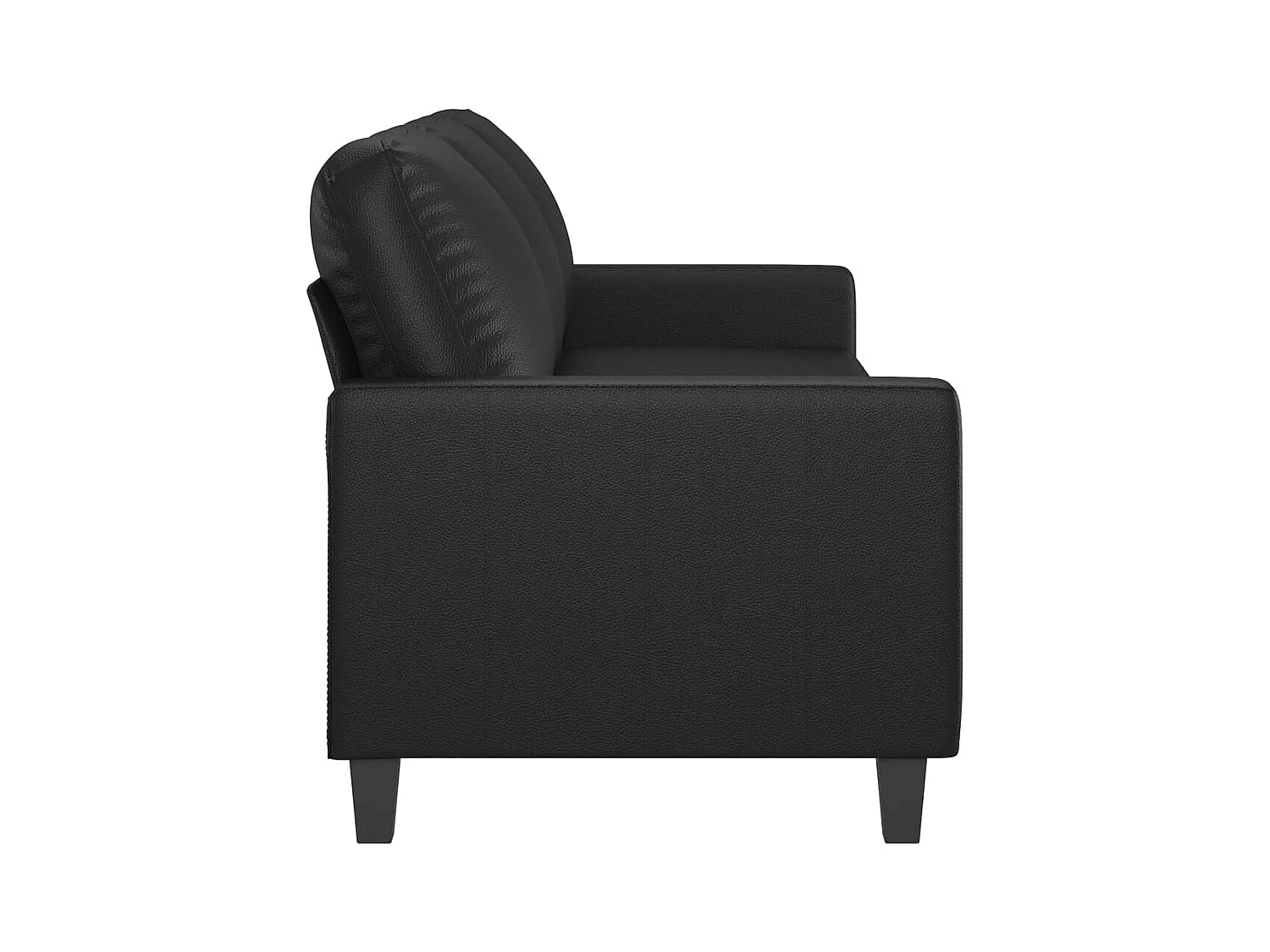 Divano 3 posti Nero 180 cm Similpelle