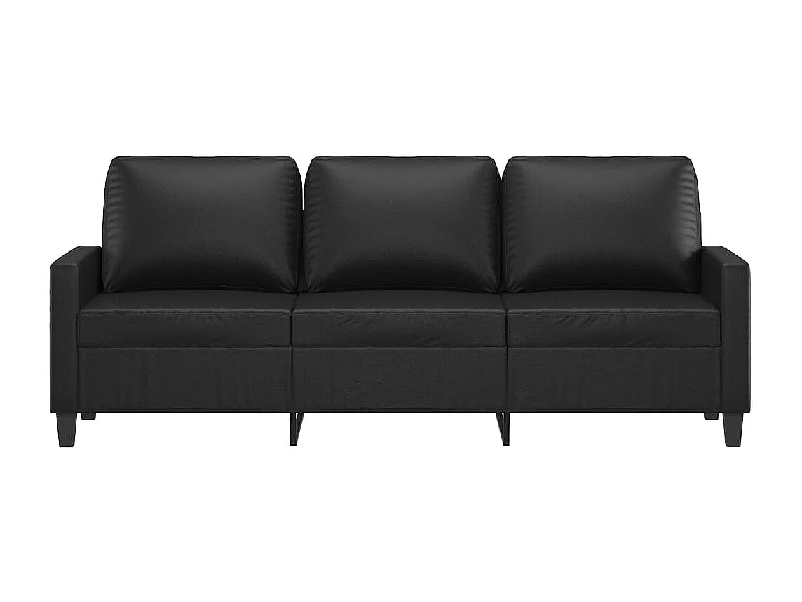 3-zitsbank Zwart 180 cm Kunstleer