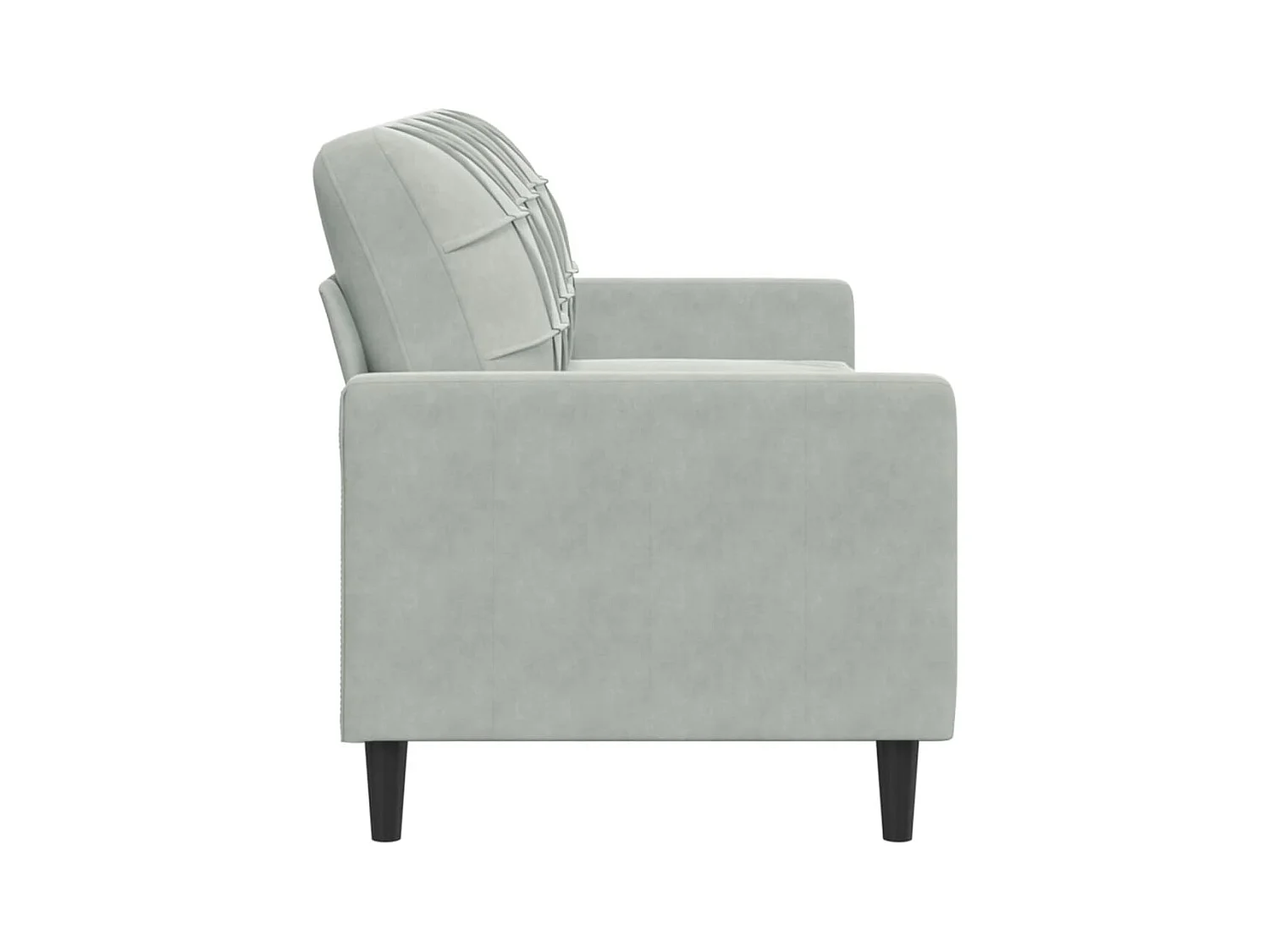 Divano 3 posti Grigio chiaro 180 cm Velluto