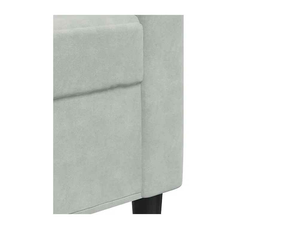 Divano 3 posti Grigio chiaro 180 cm Velluto