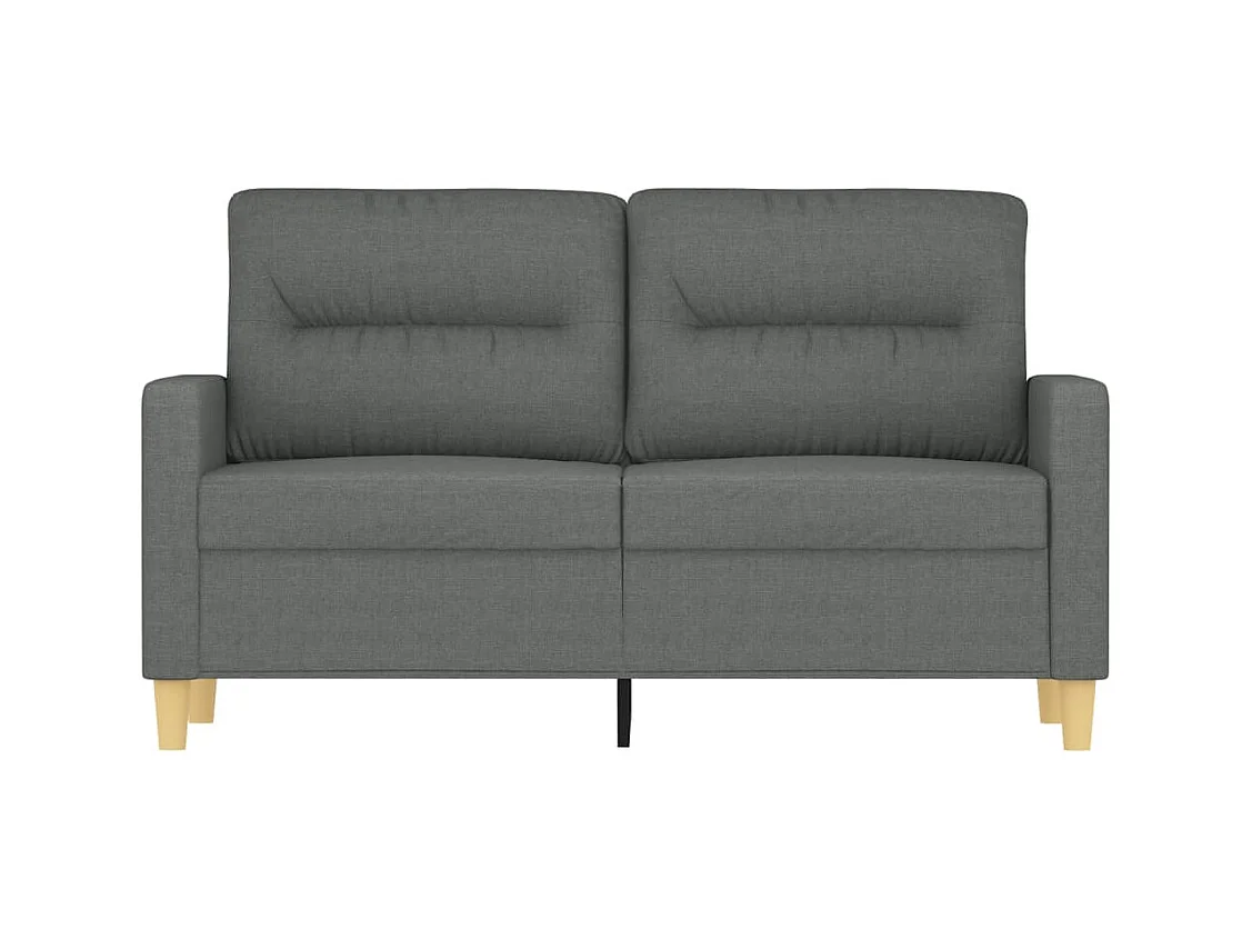 Canapé à 2 places Gris foncé 120 cm Tissu