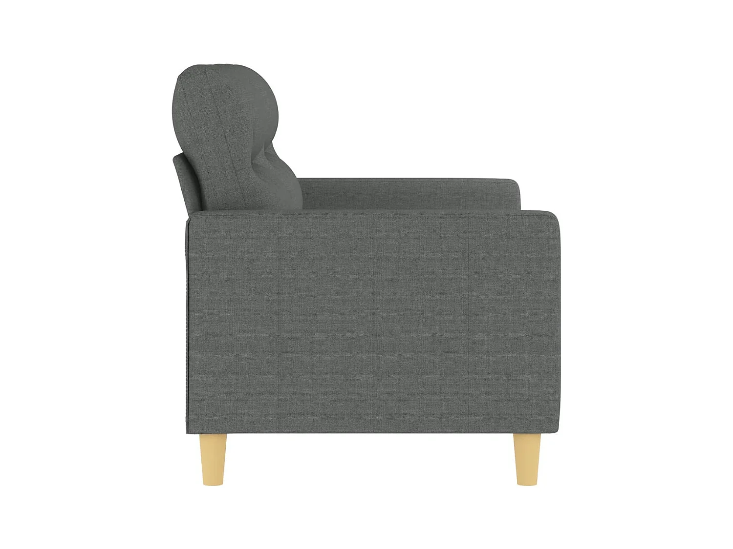 Canapé à 2 places Gris foncé 120 cm Tissu