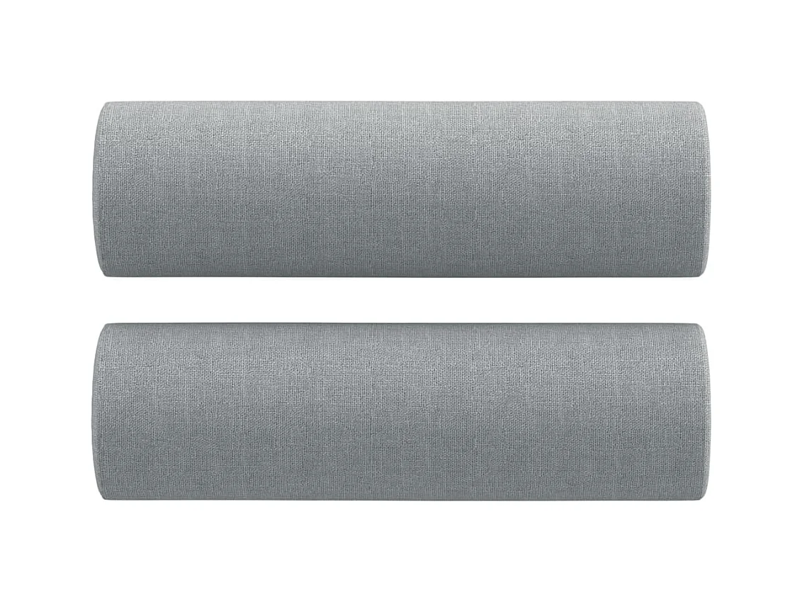 Set di divani 3 pezzi con cuscini in tessuto grigio chiaro