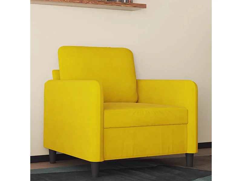 Gele fauteuil 60 cm fluweel