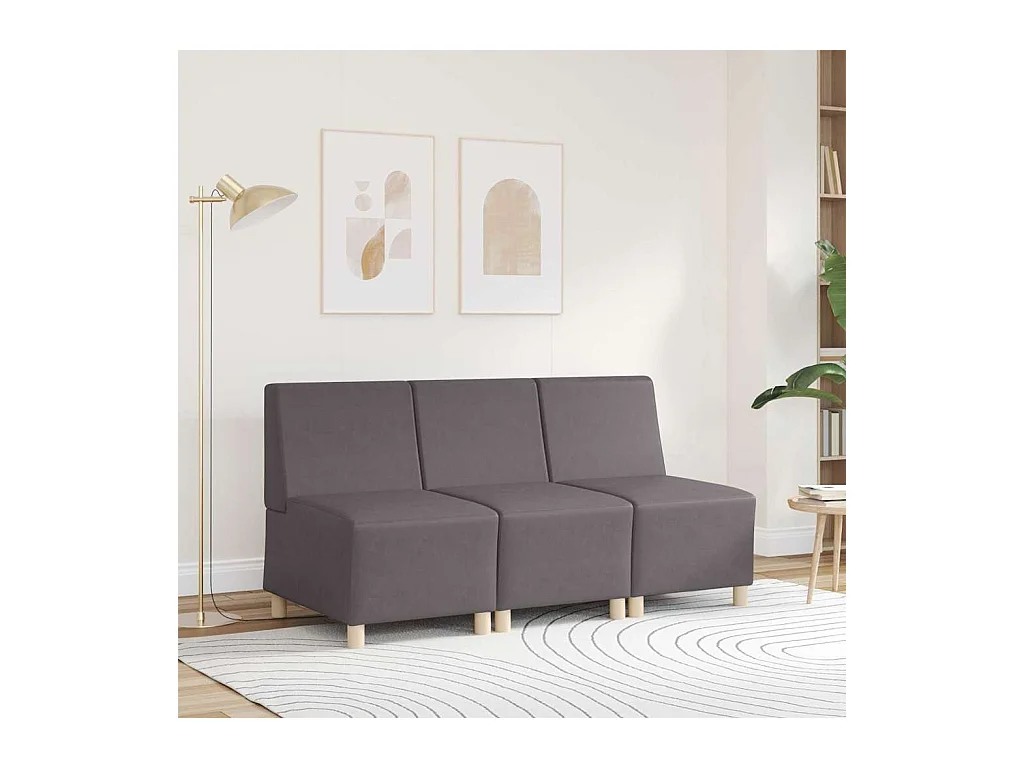 Unité de Sofa Modulaire Sans Accoudoirs Gris 55 x 74 x 82 cm
