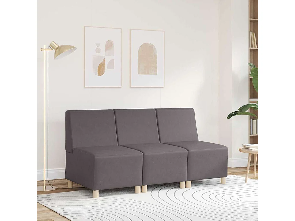 Divano componibile senza braccioli grigio 55 x 74 x 82 cm