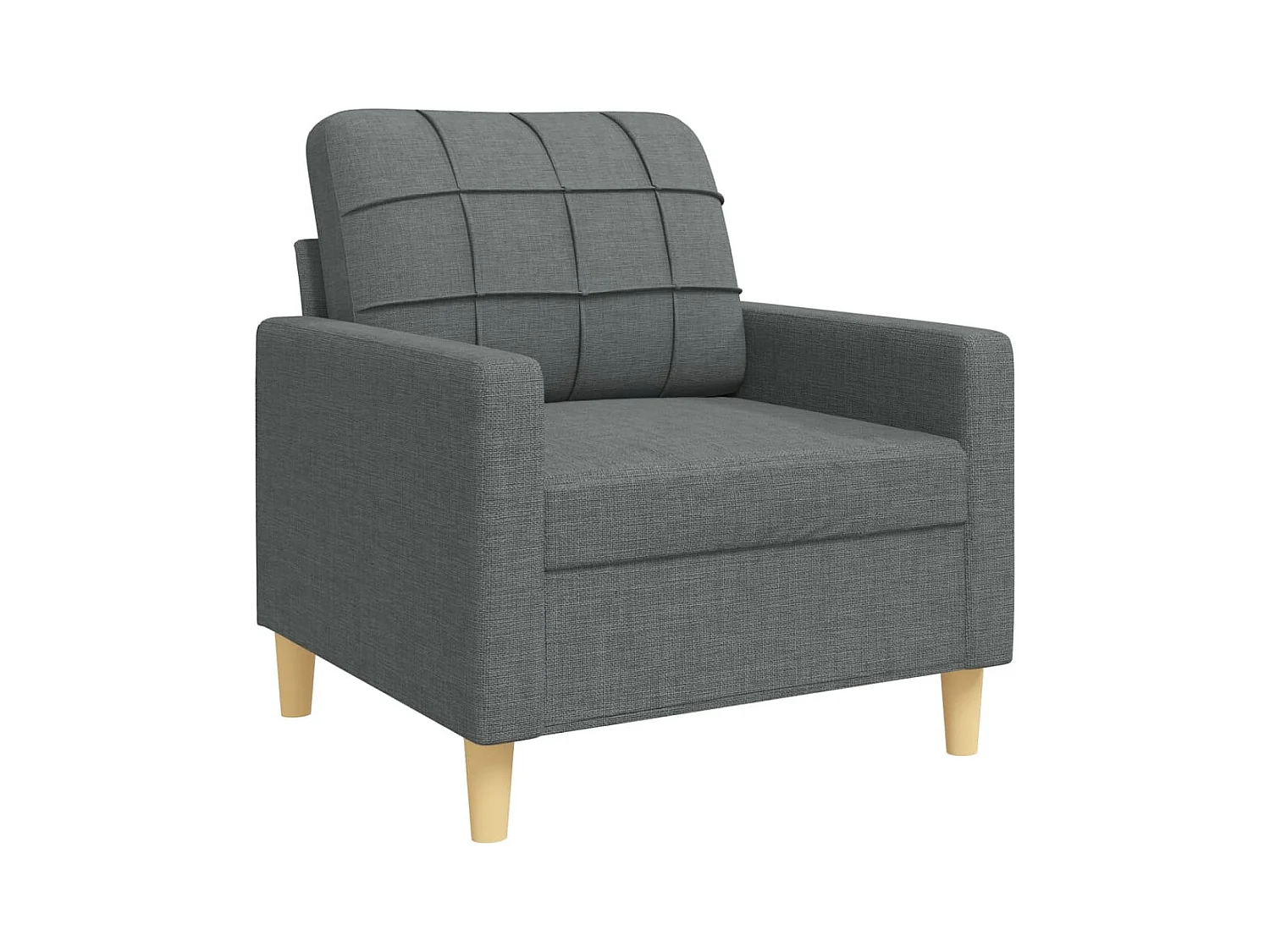 3-delige bankstel met sierkussens in donkergrijze stof