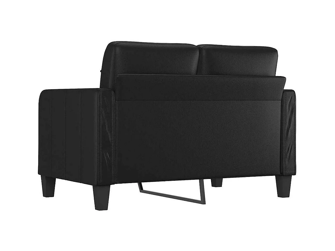Divano 2 posti Nero 120 cm Similpelle