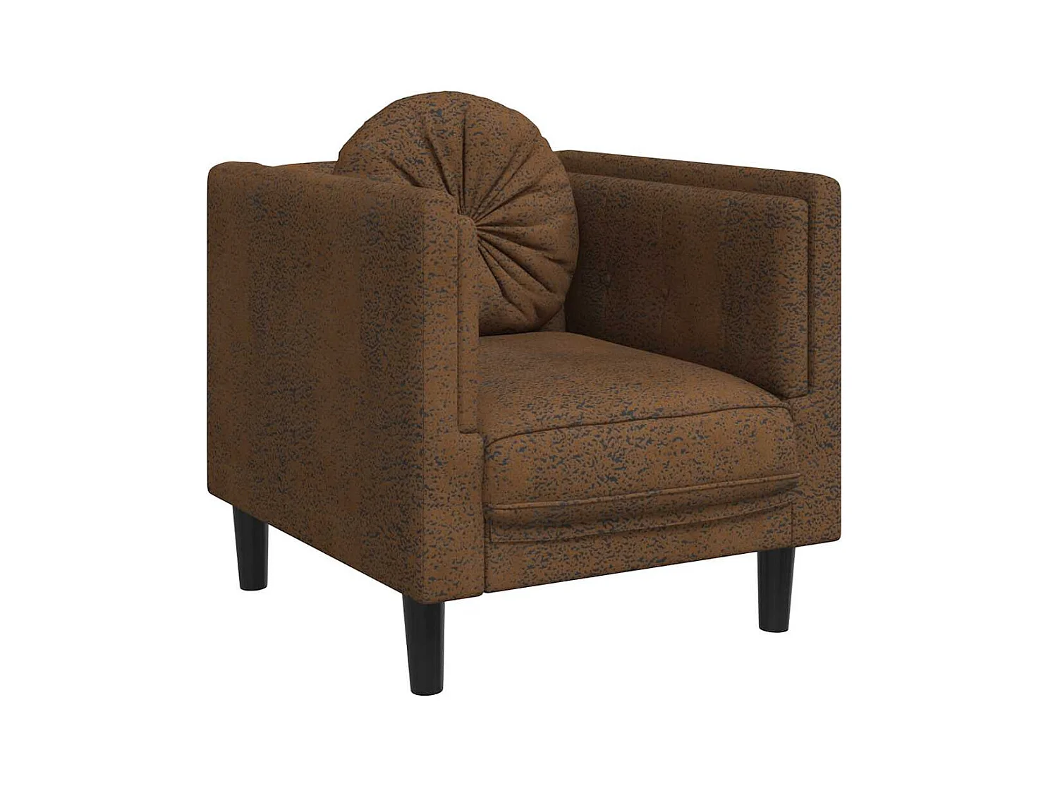 Fauteuil met kussen van bruin suède imitatieleer