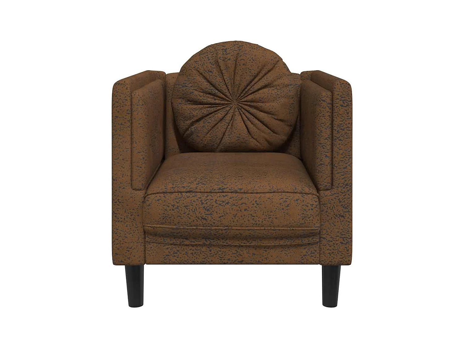 Fauteuil met kussen van bruin suède imitatieleer