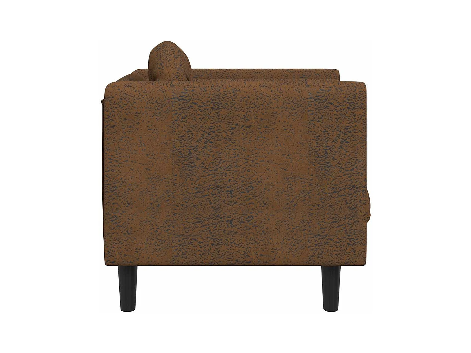 Fauteuil met kussen van bruin suède imitatieleer