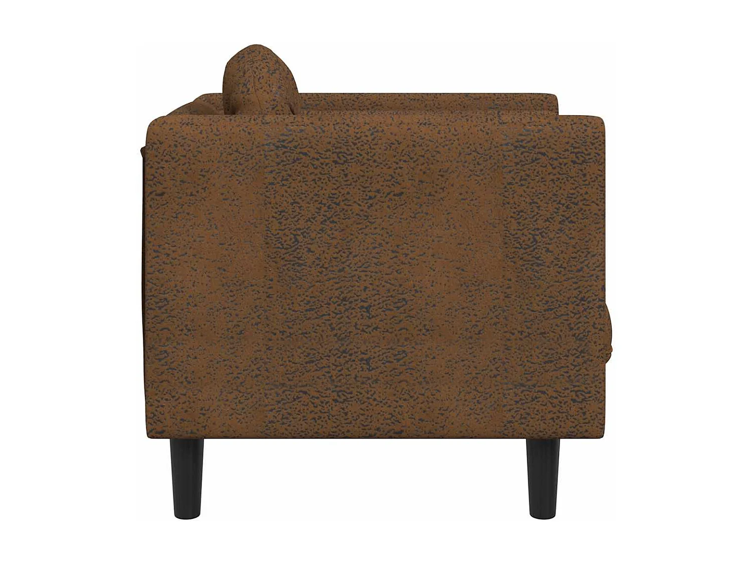 Sillón con cojín de piel sintética ante marrón