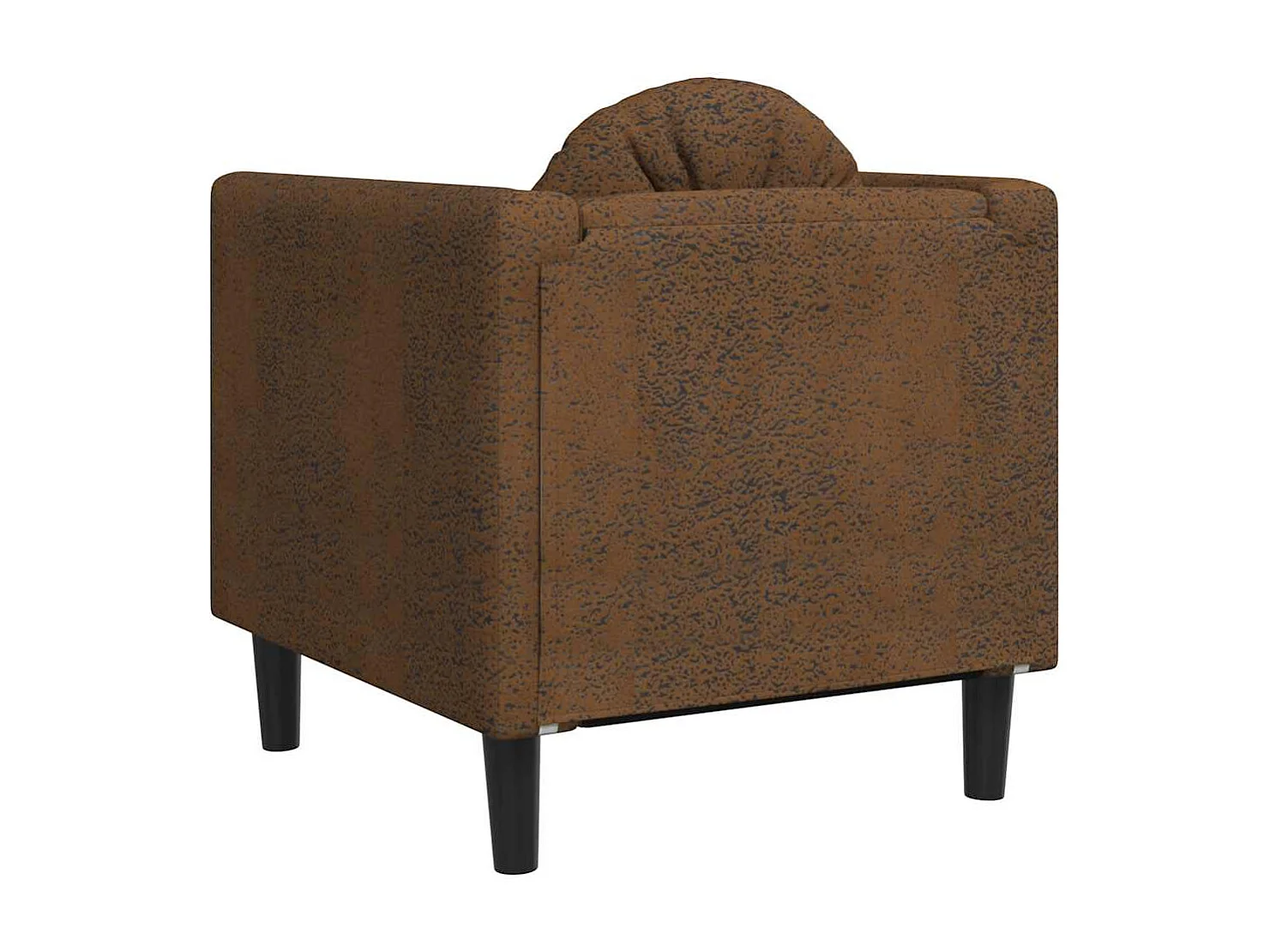 Sillón con cojín de piel sintética ante marrón