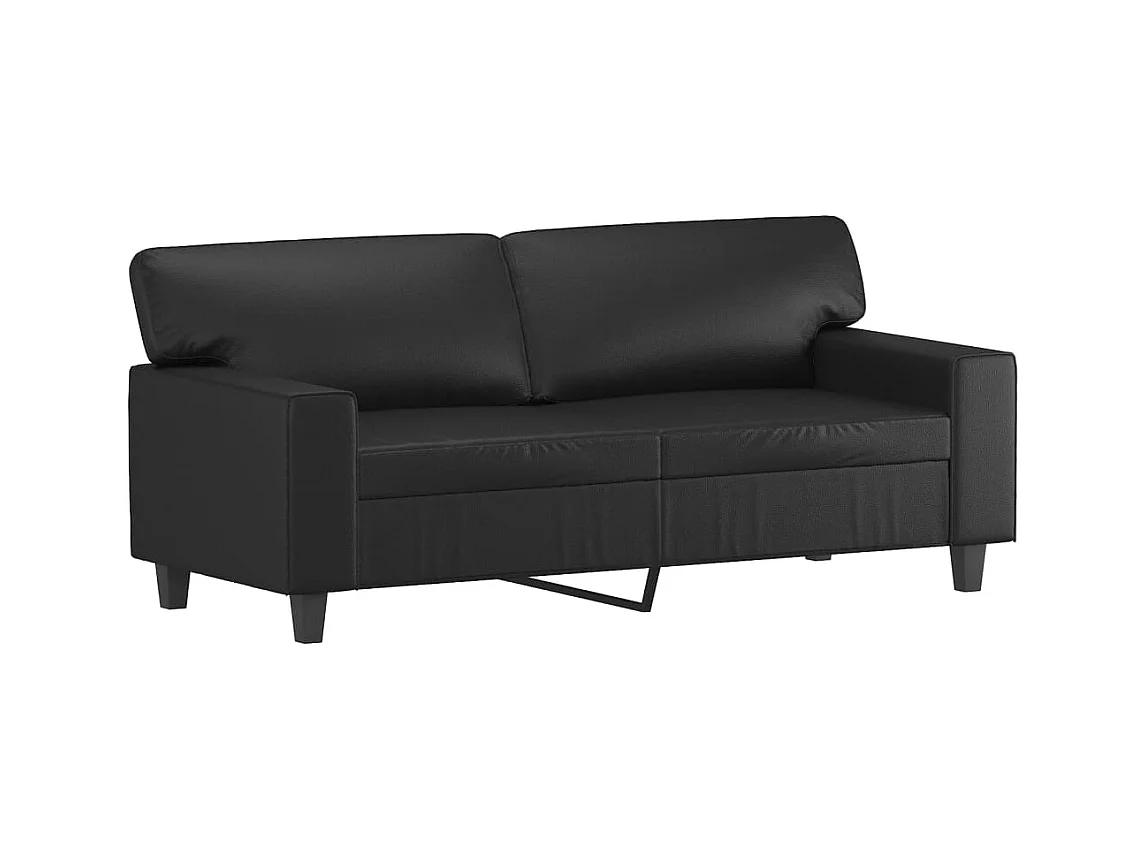 Sofá 2 plazas Negro 140 cm Piel sintética