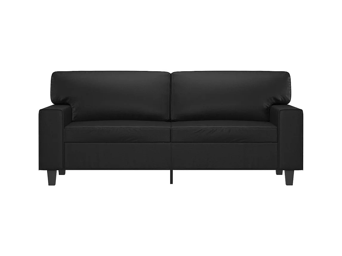 Sofá 2 plazas Negro 140 cm Piel sintética