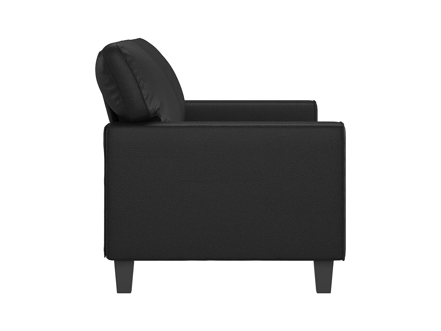 Sofá 2 plazas Negro 140 cm Piel sintética