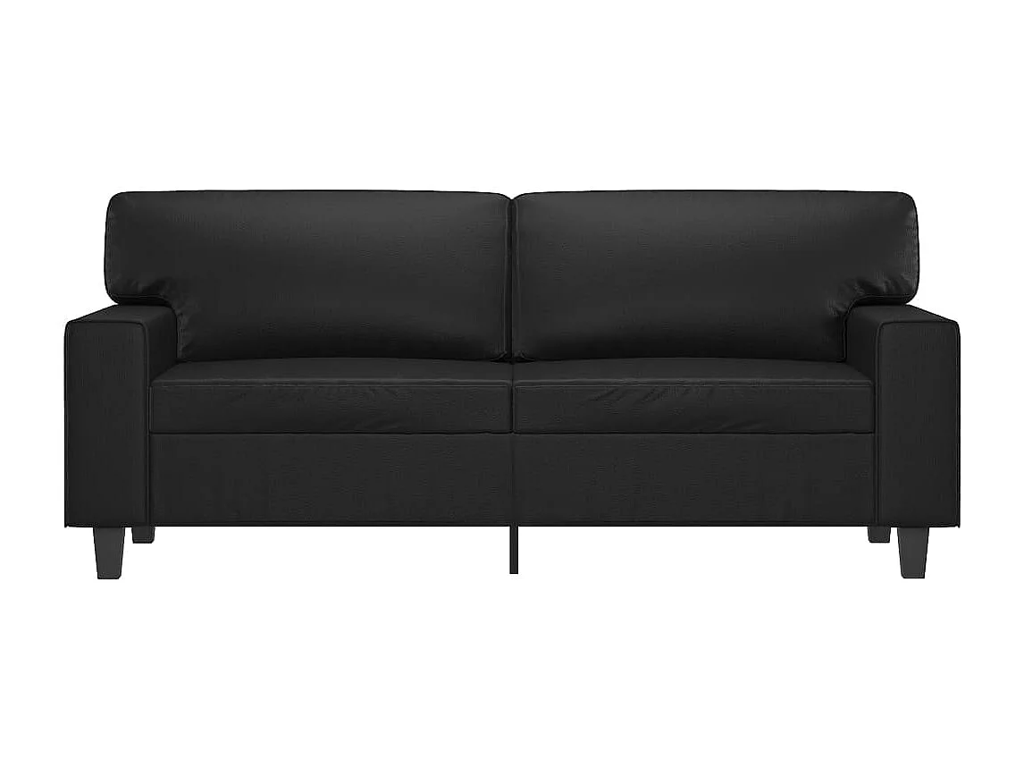 Sofá 2 plazas Negro 140 cm Piel sintética