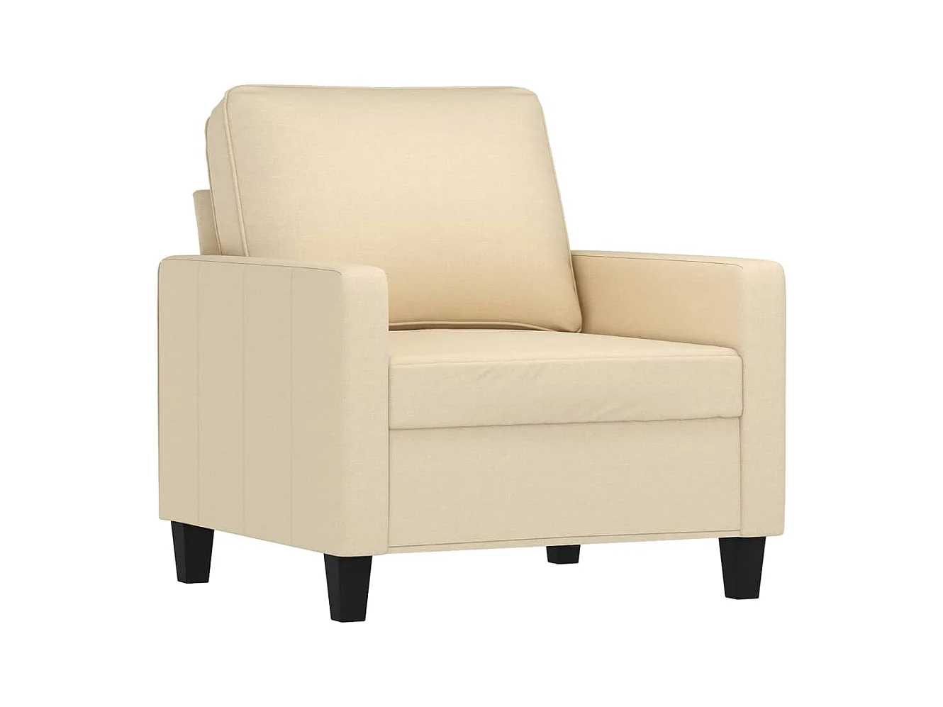 Fauteuil avec repose-pied Crème 60 cm Tissu