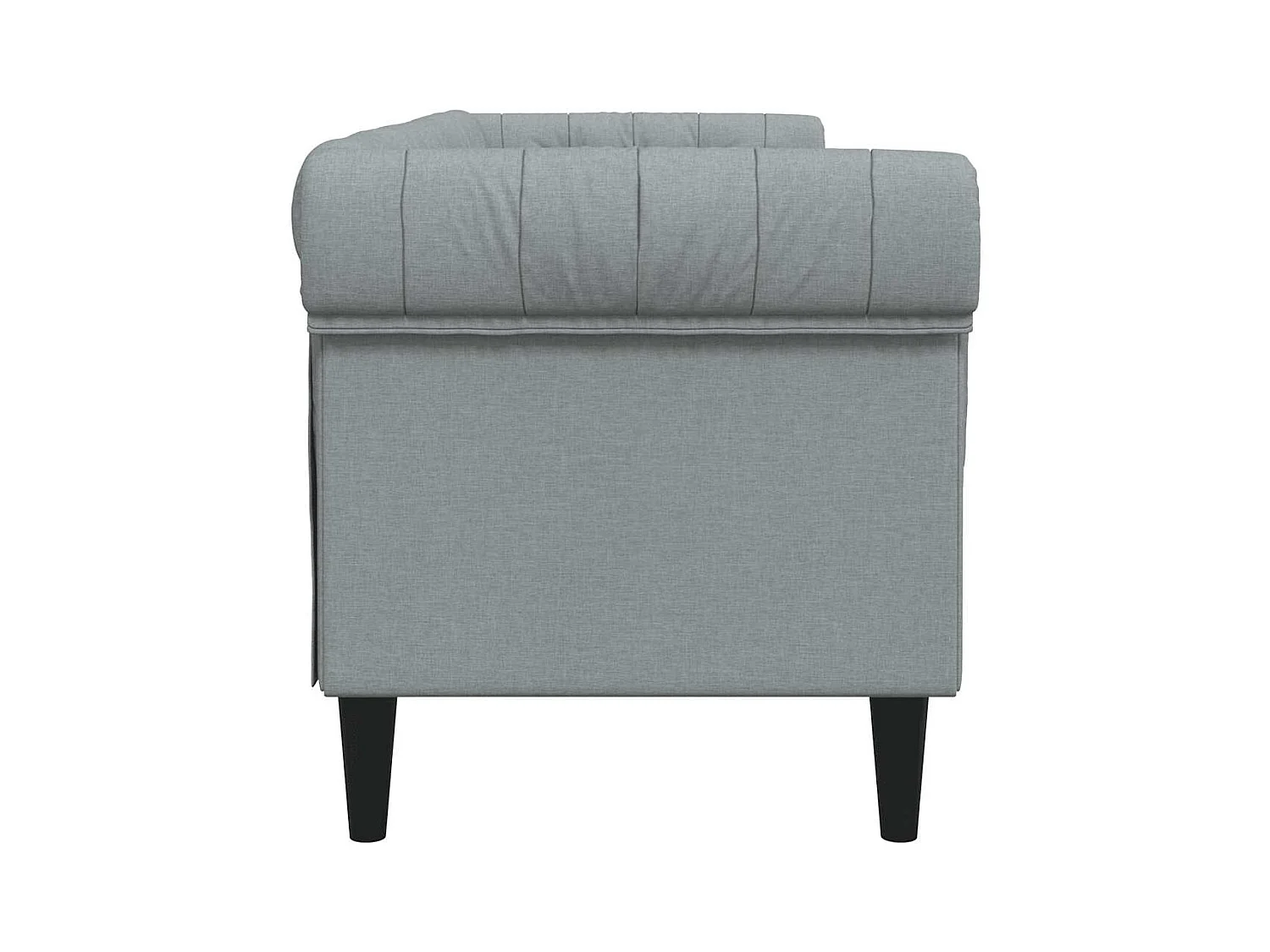 Sofá Chesterfield de 3 plazas en tela gris claro