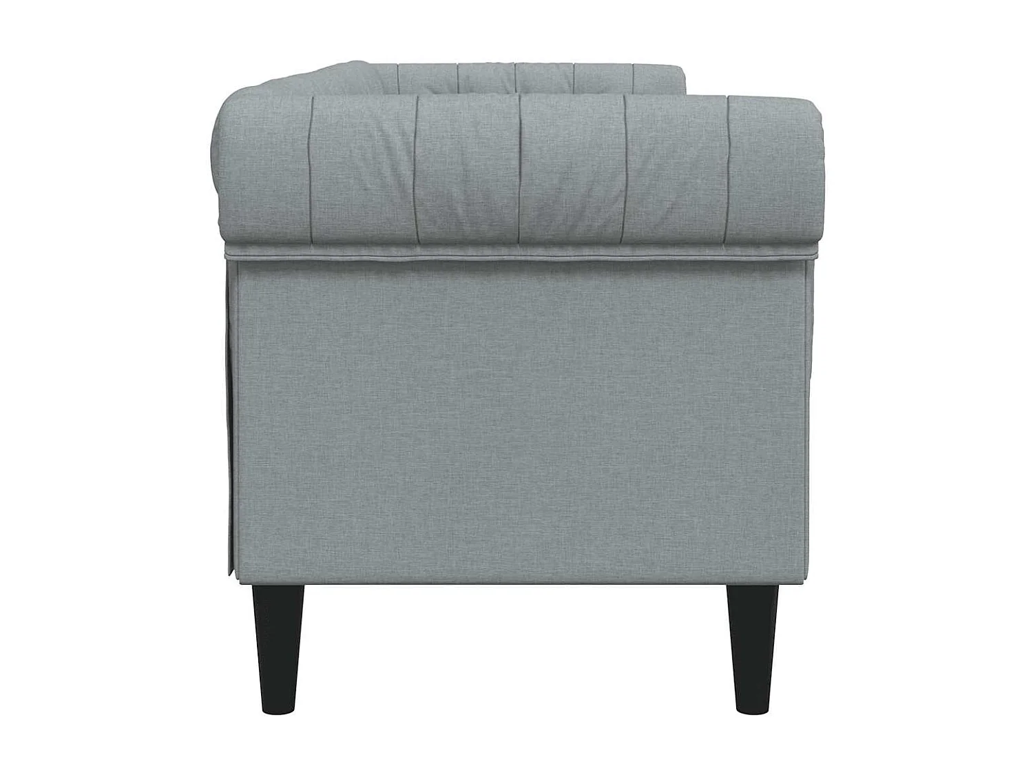 Sofá Chesterfield de 3 plazas en tela gris claro