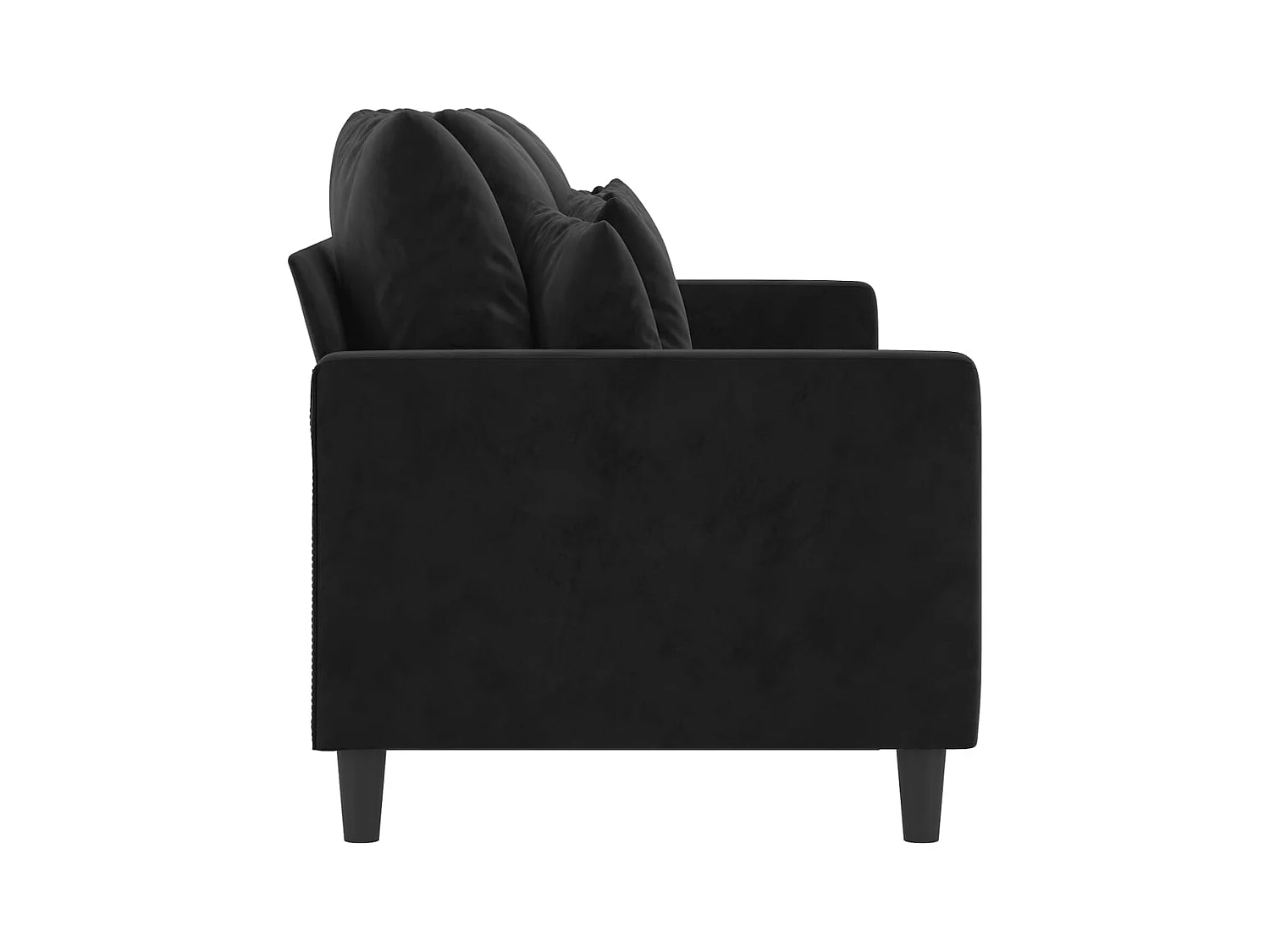 Sofá 3 plazas Terciopelo Negro 180 cm