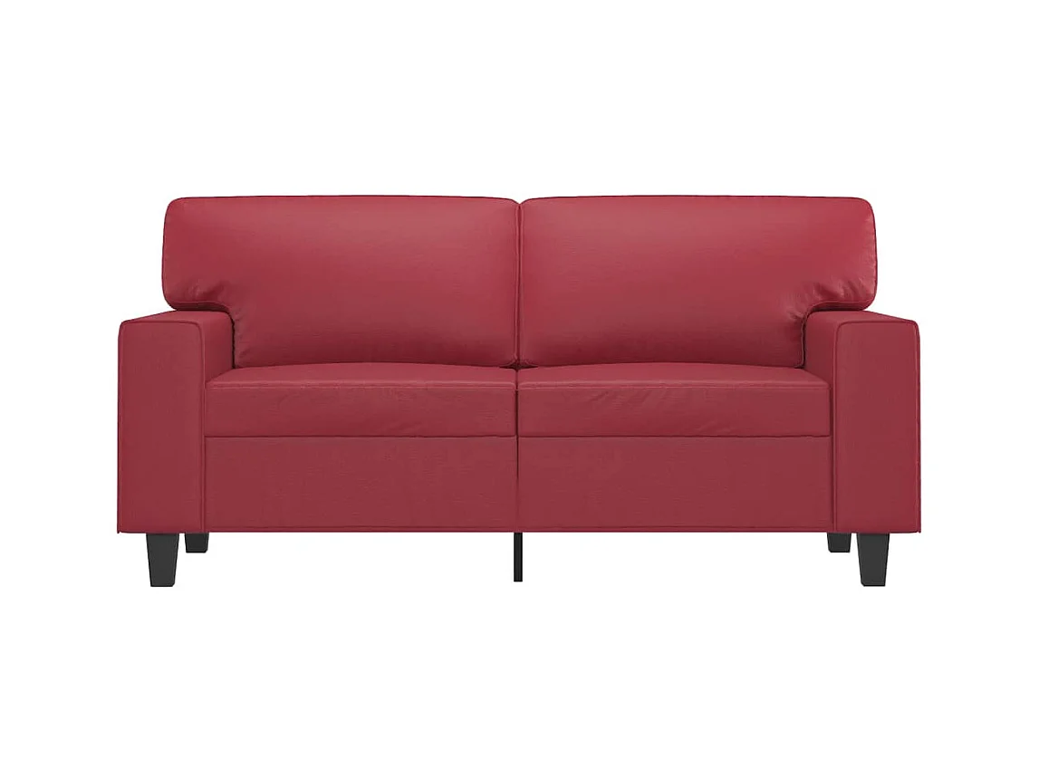 Divano 2 posti rosso bordeaux 120 cm in similpelle