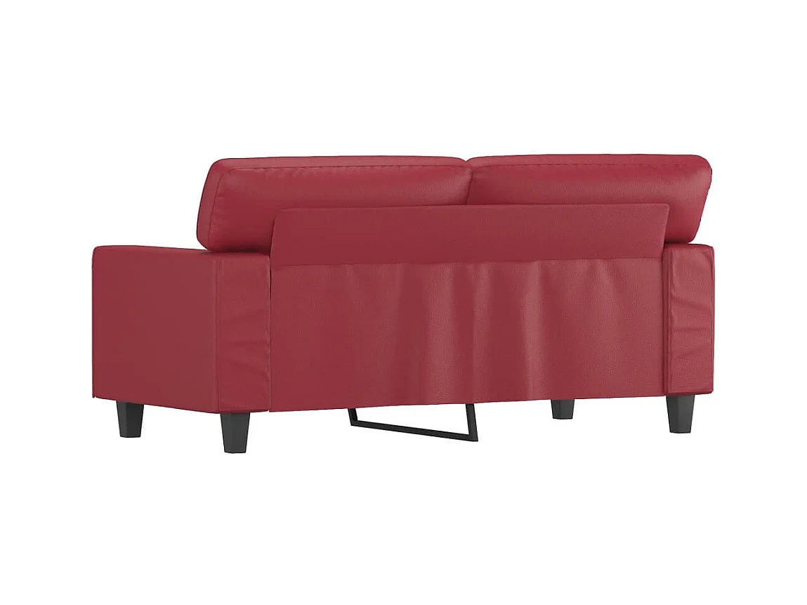 Divano 2 posti rosso bordeaux 120 cm in similpelle