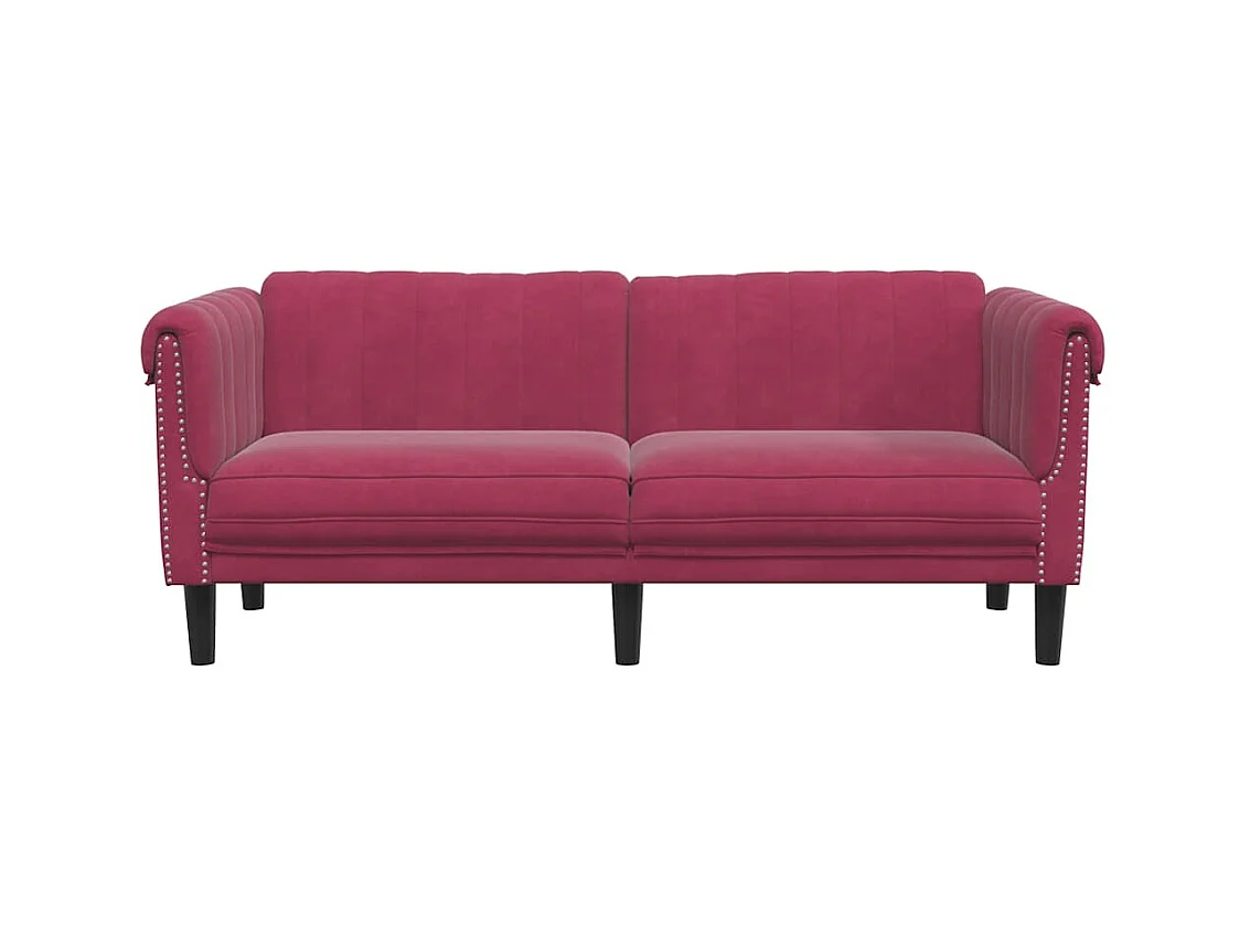 Divano a 2 posti in velluto rosso bordeaux