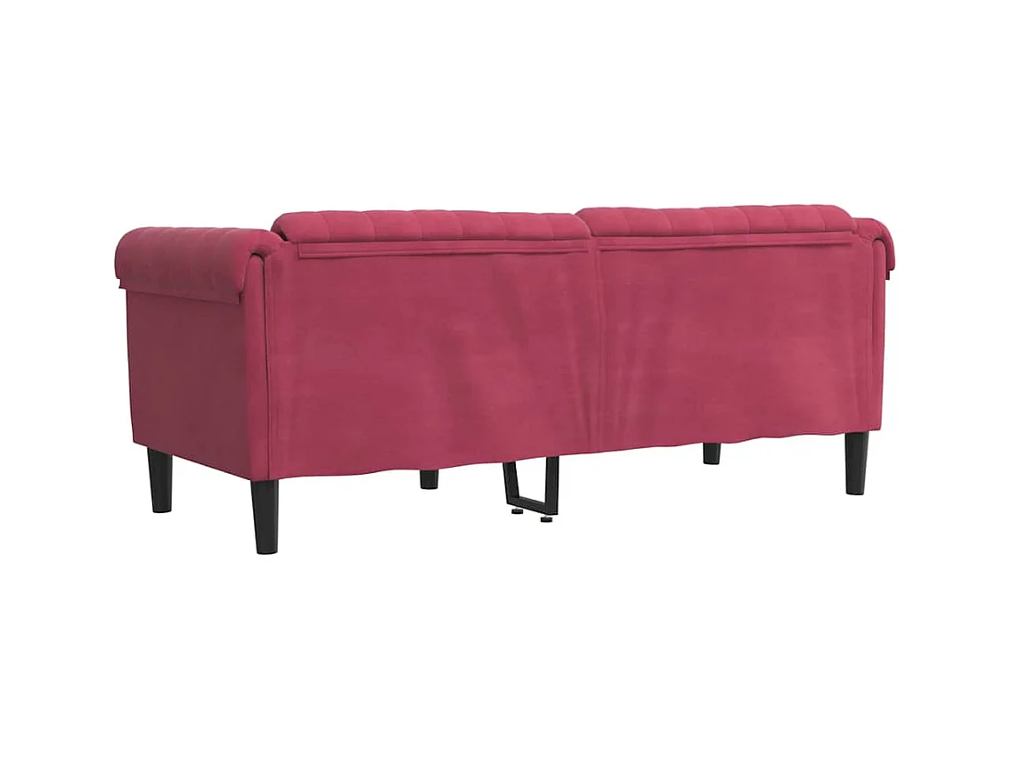 Divano a 2 posti in velluto rosso bordeaux