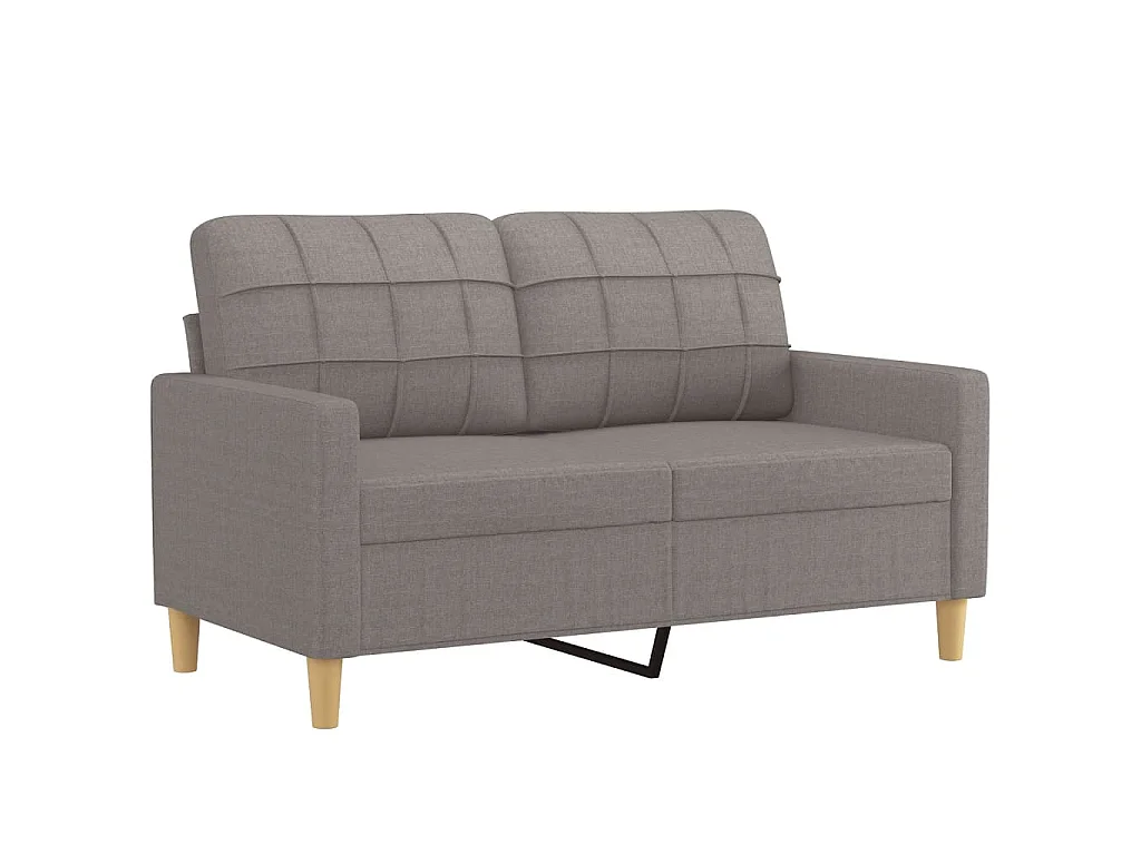 2-teiliges Sofaset mit Kissen, Taupe-Stoff
