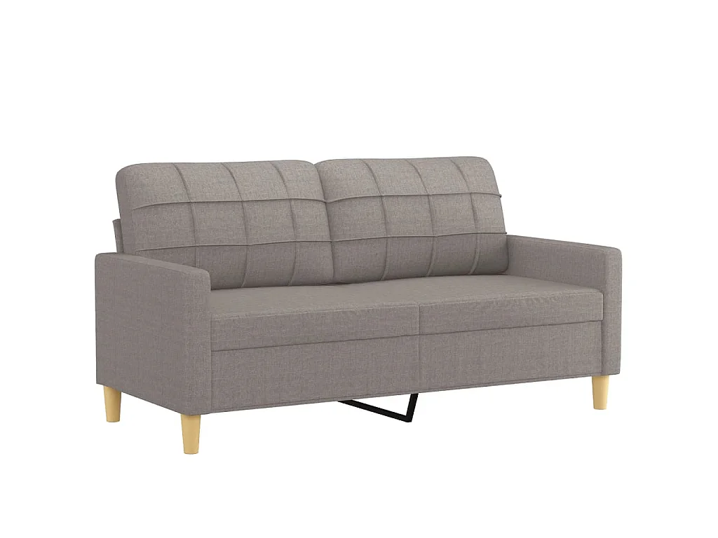2-teiliges Sofaset mit Kissen, Taupe-Stoff